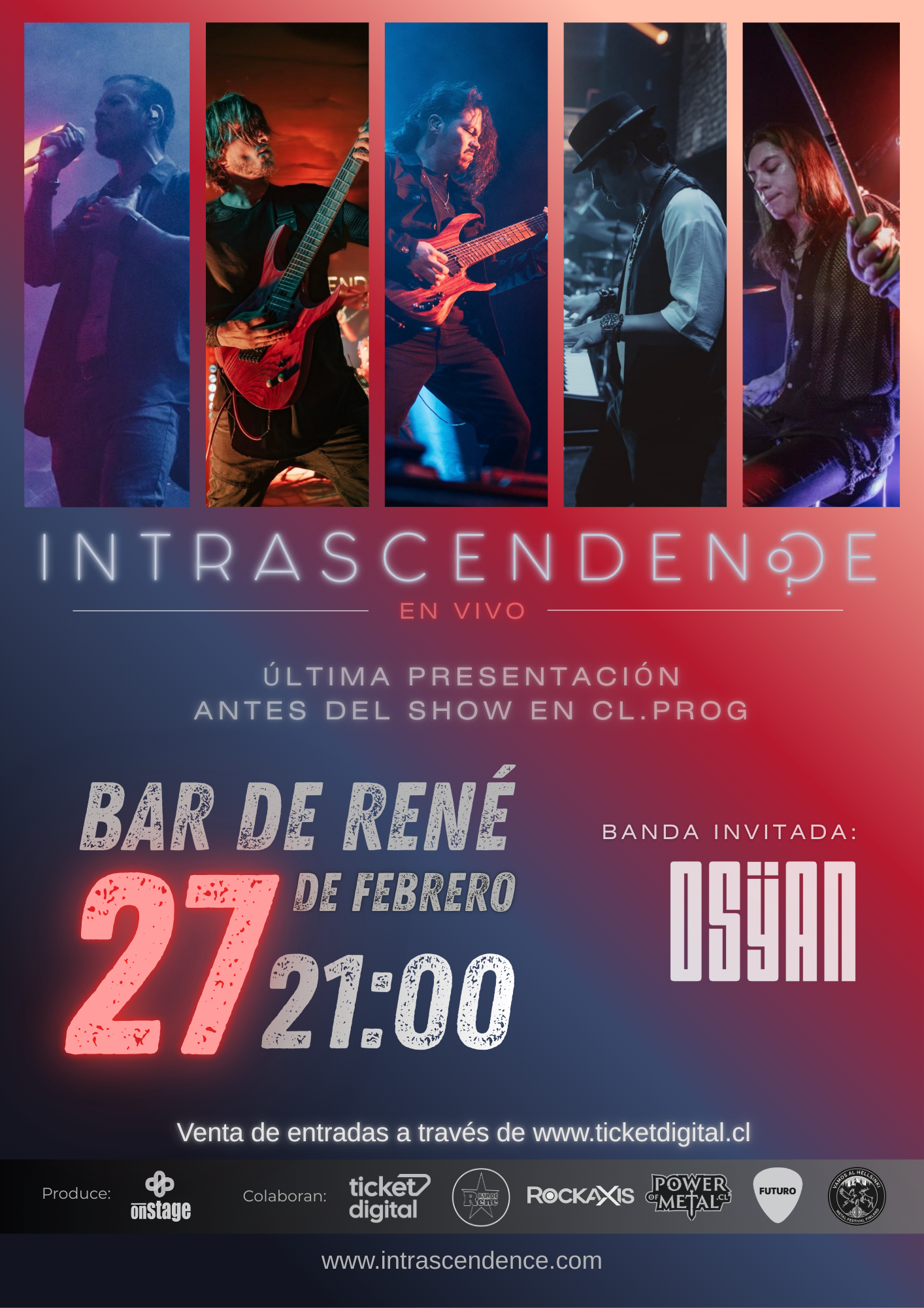 Intrascendence y Osÿan en vivo este 27 de febrero